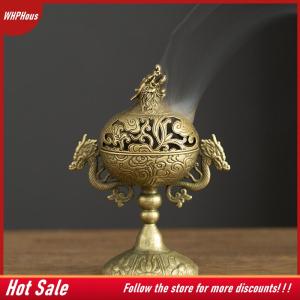 【COD】🔥🔥🔥 Vintage Alloy Incense Burner Stick Holder Three Legged Hollow Out Mini Sandalwood Censer Incense Burner Home Decoration
