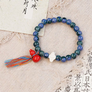 Hmeme สร้อยข้อมือลูกปัดหลากสีทำจากเซรามิกหลากสีสำหรับผู้หญิงของขวัญเครื่องประดับสไตล์โบฮีเมียน