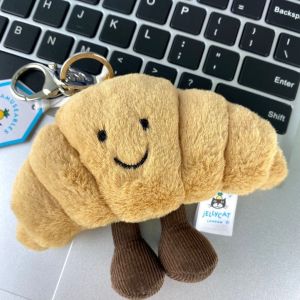 Jellycat Croissant Bag Ornaments Croissant Bread Pendant Keychain Plush Doll Bag Car Ornaments Girls