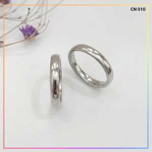 Cincin Titanium/stainless steel couple 1biji cincin polos simple perhiasan lapis emas silver CN 010
