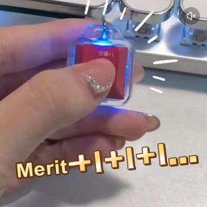 Merit +1 Muyu Deion Keychain Mechanical Keyboard Button Keyring Fingertip Key Cap Pendant Antistress Toy Boutique
