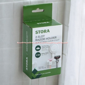 Stora 2slot Razor Holder Tempat Pisau Cukur Model Klep 2tempat Warna Putih Dapat Dilepas Pasang