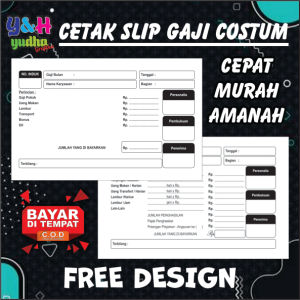 Nota Slip Gaji Karyawan Costum (Min. 4 Buku) Slip Gaji Toko Sendiri / Gratis Desain Y&H YudhaGrafika