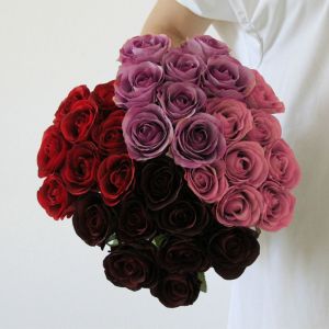 KNQ12 8 Heads Artificial Rose Flower Branches Realistic Handmade Simulation Rose Flower DIY Vase Decor Real Touch Fake Flowers Home Living Room Decor