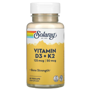 Vitamin D3 + K2 | ดูดซึมแคลเซียมดีขึ้น | Solaray | 60/120 เม็ด | แท้พร้อมส่ง