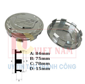 Logo chụp mâm ốp lazang bánh xe ô tô Cadillac Escalade KDLK-009 đường kính 83mm chất liệu nhựa ABS cao cấp