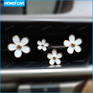4Pcs Flower Car Air Freshener Clip Alloy Car Air Vent Fragrance Clip Auto Air Outlet Mount Aromatherapy Diffuser