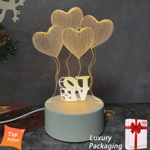TopPillow 3D Acrylic Night Lights Creative Christmas LED Table Lamp For Gift 3D Lights Xmas Decoration