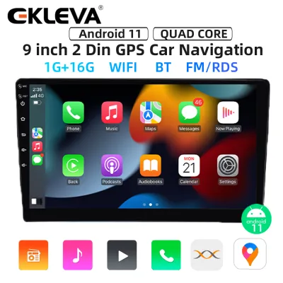 Ekleva 10/9 Inch 2 DIN Đài Phát Thanh Xe Android 12 Phổ Navigation Bluetooth Carplay 2.5D Cảm Ứng chia màn hình Wifi âm thanh trên xe hơi Máy phát âm thanh nổi FM xe USB Máy nghe nhạc đa phương tiện