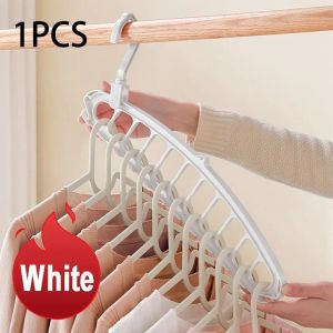 Dormitory Home 11 Holes Clothes Hanger Space Saving Hanger Multi Handling Storage Hanger Multi-port Clothing Rack Closet Organizer Plastic Scarf Storage Non-Slip Magic Folding Clothes Rack