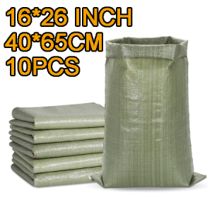 30/10Pcs Oversize Sako Bag / Green Woven Poly Sacks Bag / for Construction Transport / Heavy Duty Flood Sand Bags / Household Warehouse Storage Bags