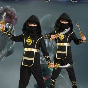 Boys Kids Children Ninja Assassin Japanese Samurai Warrior Fancy Dress Halloween Party Boys Girls Costume