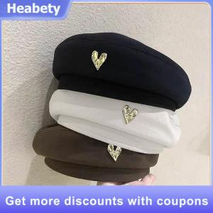 【Heabety】 Cotton Women Berets Winter Hats Vintage French Plaid Top Military Cap Painter Hat Autumn Winter Street Octagonal Beret Caps