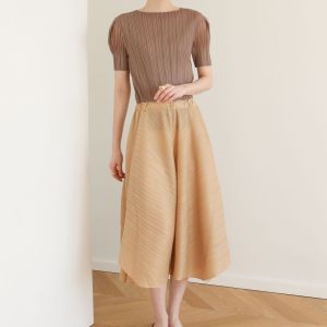 Miyake Women Pleated Culotte Plus Size Loose All-matching Slimming Casual #2923