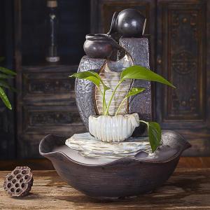 Decorative Accessories Water Fountain Indoor Water Feature Decorative Items Display Office Living Room Ceramic Water Fountain Silent Humidifier Decorative Accessories Water Fountain Indoor Desktop Home Decor