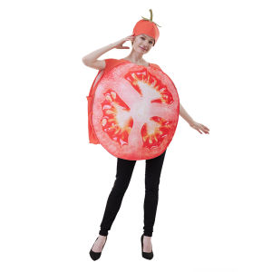 Trang phục hóa trang Halloween trang phục biểu diễn sân khấu rau củ quả cắt lát cà chua dành cho người lớn. cos Bộ đồ liền thân