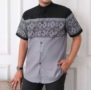 Baju muslim Pria Lengan Pendek Size m- xl ld 108 - 116 bahan toyobo koko rumi
