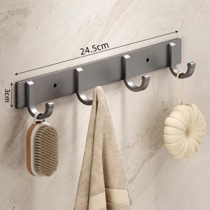 XIJIBAN Hợp nhôm Giá treo móc gắn tường Khả năng chịu tải nặng Keo dán chắc chắn Móc treo quần áo Dễ dàng cài đặt Chống gỉ sét Móc treo tường chịu lực cao Giá treo khăn tắm