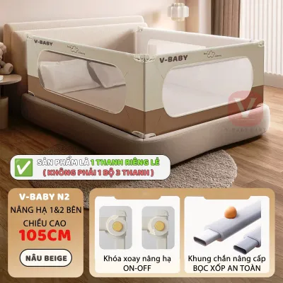Thanh Chắn Giường V-BABY Cho Bé Khung Cơ Bản N1 N002 Và Nâng Cấp N2 ( 1 THANH CHẮN 1 MẶT GIƯỜNG )