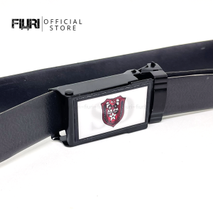 Ikat Pinggang Jepit Anak Laki Laki Perempuan SD - Sabuk Sekolah Kepala Logo SD - Tali Pinggang Kulit 100 cm x 3 cm - Hitam - Gesper Logam Besi dan 3D