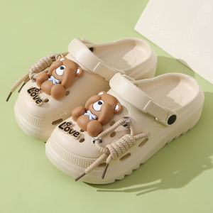 Cartoon Sweet Cool Clog Sandals With Toe Strap Breathable Comfortable Soft Thick Sole (With Accessories)