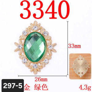 (5 cái)Center kim loại đính đá 26*33mm Nguyên liệu làm trang sức cổ trang Nguyên liệu diy