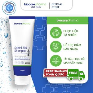 Dầu Gội Dược Liệu Sạch Gàu Biocare Pharma Giảm Nấm Ngứa Thành Phần Tự Nhiên Dịu Nhẹ pH 6.0 Santal 300 Shampoo 200ml