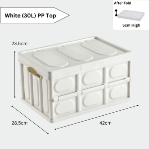 Ready Stock 30L/55L Multifunctional Foldable Outdoor Camping Car Trunk Picnic Wooden Lid Storage Box Large Capacity Space Saving Durable Waterproof Home Living Organizer Cabinet Rack Wardrobe Bedroom Store Room Play Room Balcony Clothes Toy Snack Drinks