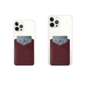 Muxma Card Holder PU Leather Pocket Phone Wallets 2 Card Slots Compatible for Apple iPhone 11 12 13 14 Pro Max Mini Samsung