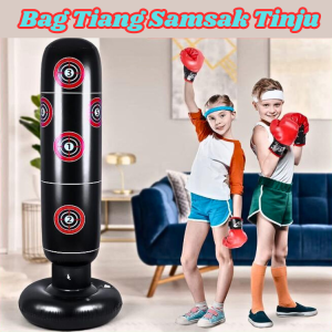MEGA TaffSPORT Samsak bantalan Tinju Angin Berdiri Tinju Standing Punching Tinju Boxing Target 160cm