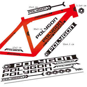 Stiker Sepeda Polygon Vynil Tahan Air untuk frame MTB Sepeda Gunung Street Bike BMX Elastis Lentur