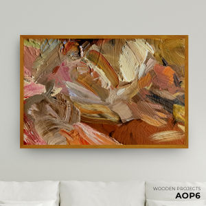 Wooden Projects Hiasan Dinding Frame Kayu Premium Wall Decor Pajangan Kamar Rumah Aesthetic Dekorasi Ruang Tamu Abstrak Painting - AOP