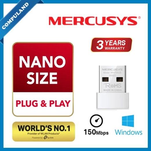 Mercusys MW150US N150 Wireless Nano USB Adapter | FAST 150Mbps Wi-Fi ...