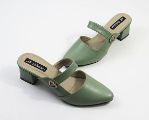 Sepatu Pesta Mules Selop Waita Hak 5cm / Sandal Wanita Variasi love Terbaru