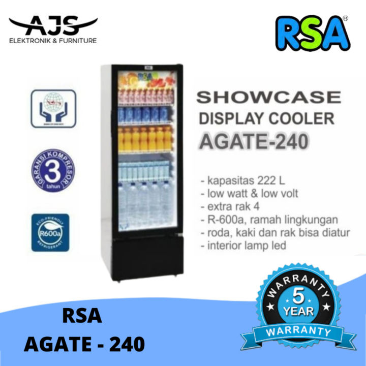 RSA Showcase Display Cooler AGATE-240 GARANSI RESMI | Lazada Indonesia