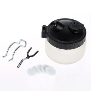 GONUUWGL Glass Bottle Spray Pen Cleaning Pot Metal Handle with Airbrush Hanger Airbrush Cleaning Jar with Cover Easy To Use with Filter Sponge Airbrush Cleaning Kit Model Building