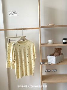 东大门8601波点套装ins韩系睡衣女夏季薄款短袖短裤两件套家居服