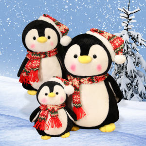 JOJO CASTLE 2025  Merry Christmas Penguin 25/35/45cm Cute Penguin Plush Toy Doll Soft Stuffed Animal Toys Pillow Kawaii Children Kids Christmas Gift for Kids Girls Decoration