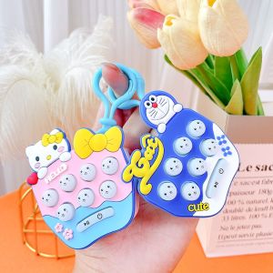 Sanrio Kuromi Melody Pochacco Press The Button To Play Games Kids Toys Ground Mouse Games Girl Puzzle Toy Key Chain Gift