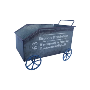 Iron Wheelbarrow Planter Iron Cute Wagon Planter Box for Farm House Garden Patio Rustproof Outdoor Patio Decoration