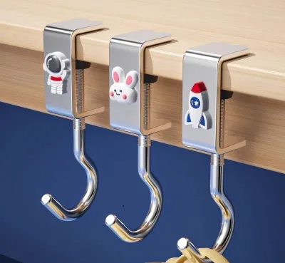 Móc treo balo túi xách bằng chất liệu kim loại cứng cáp móc treo đồ cạnh bàn có thể xoay điều chỉnh dễ dàng
