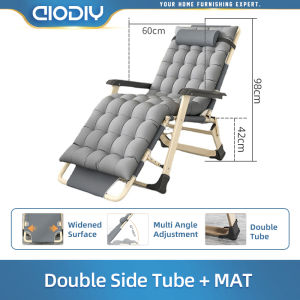 AIODIY Original 2 in 1 Folding chair and Folding bed 300KG Load Bearing Outdoor Folding chair Bed Brand New Multifunctional reclining chair Office nap bed Easy to carry multifunction without installation freely adjustable Folding does Folding beach chair