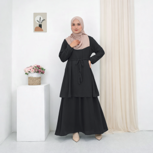 Gamis Malaysia | Dress Malaya Jumbo LD 100-130 Ceruty Babydoll Full Puring - Best Seller