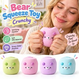 FLUTE Sound Effects Bear Squeeze Toy Crunchy Crackling Animals Squishy Toy Novelty Hand Relax Bear Fidget Toy Office Desk Toy