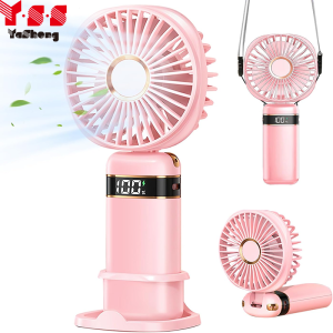 Y·S·S YaSheng Mini Portable Fan USB Mini Fan Rechargeable Handheld Fan Digital Display Lazy Temporary trave