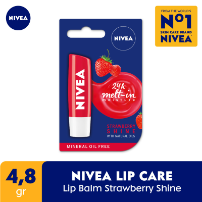NIVEA Lip Care Strawberry Shine Lip Balm 4.8 g