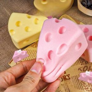 New Squishy Cheese Cake Bread Squeeze Toy Soft Stress Relief Slow Rising Sensory Fidget for Anxiety ADHD Autism Gift for Kids Adults