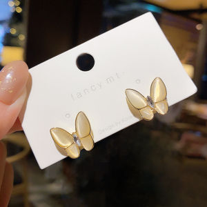 【COD】Shiny Butterfly Front-back Drop Stud Earrings Long Tassel With AAA Zirconia Diamonds Statement Jewelry Luxury Style For Lady Girls Wear Accessories Gifts