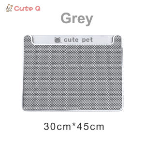 Cute Q cat litter mat cat mat double layer karpet kucing Waterproof Washable Carpet Kucing Cat Litter Box pad 猫砂垫