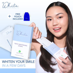 White Republic Teeth Whitening Strips - 28 pieces - Mint Flavor - Antibacterial Ingredients Freshen Breath